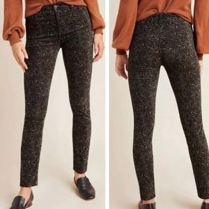 Anthropology The Stevie Velvet High-Rise Skinny Jeans in Paisley size 27